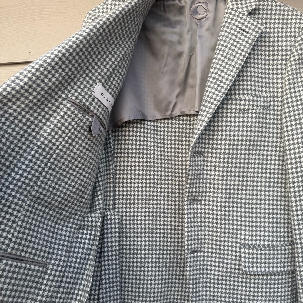Caruso Wool Checkered Blazer - Picture 6 of 16